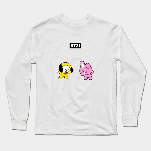 bt21 bts exclusive design 78 Long Sleeve T-Shirt by Typography Dose